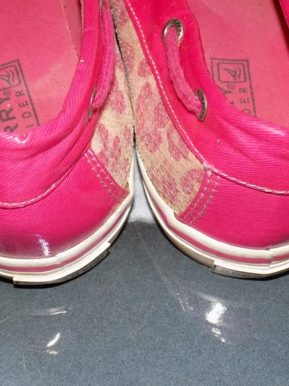 Sperry Top-Sider Biscayne 1 Eye Pink Cheetah Shoes Size 4 M Girl's